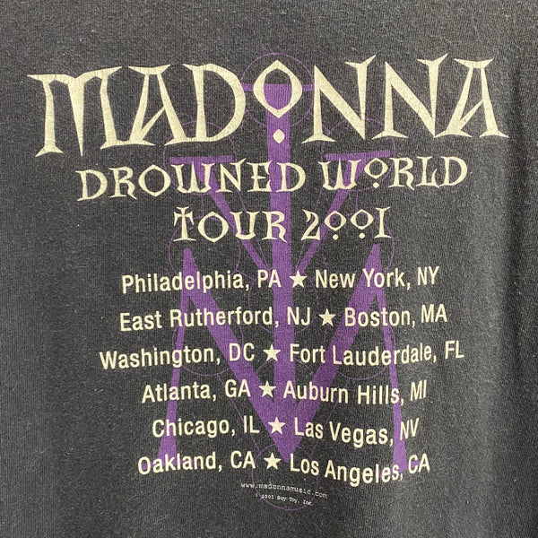【曜日割引対象外】 ヴィンテージ vintage 00's MADONNA 2001 WORLD TOUR tee Tシャツ ブラック XLサイズ 201MT-3972 VB