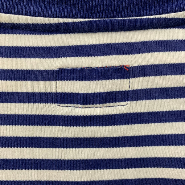 シュプリーム SUPREME 15aw Supreme Striped Logo L/S Top ロンT ネイビー Mサイズ 201MT-4329