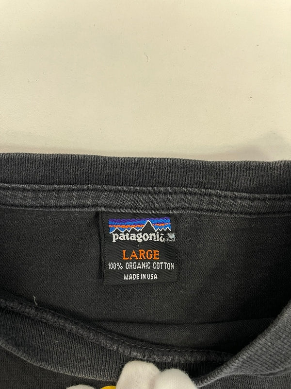 パタゴニア PATAGONIA 90s Vintage ヴィンテージ  USA製 生態系 絶滅危惧種 プリントTシャツ 黒 Tシャツ ブラック Lサイズ 101MT-4736