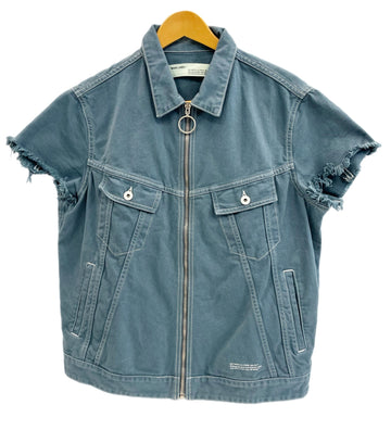 オフホワイト Off-White ジップアップ カットオフ ジャケット ジャケット ブルー Lサイズ 101MT-4147