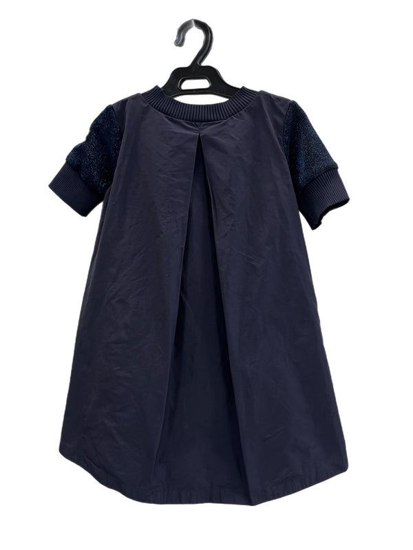 モンクレール MONCLER ABITO キッズ キラキラ ラメ グリッター 紺 D29548573005 829DD ワンピース 無地 ネイビー 4 anni 104cmサイズ 101KT-14