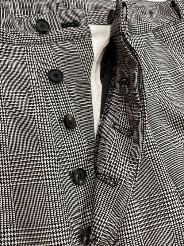 ソウシオオツキ SOSHIOTSUKI 19AW NICKER BOCKERS ワイド パンツ バルーン ニッカーボッカーズ タック ボタンフライ パンツ 灰 チェック S19AWPT01 ボトムスその他 グレー サイズ 44 104MB-277