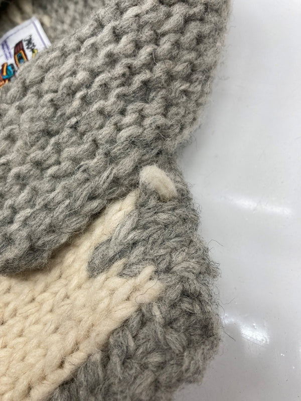 カナタ KANATA COWICHAN KNIT VEST カウチン ニット ベスト ノルディック柄 ボタン 厚手 白 灰 ベスト 総柄 グレー 104MT-2292