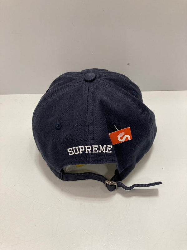 シュプリーム SUPREME 2024 6パネルキャップ　紺 刺繍ロゴ 帽子 メンズ帽子 キャップ ネイビー 101hat-96