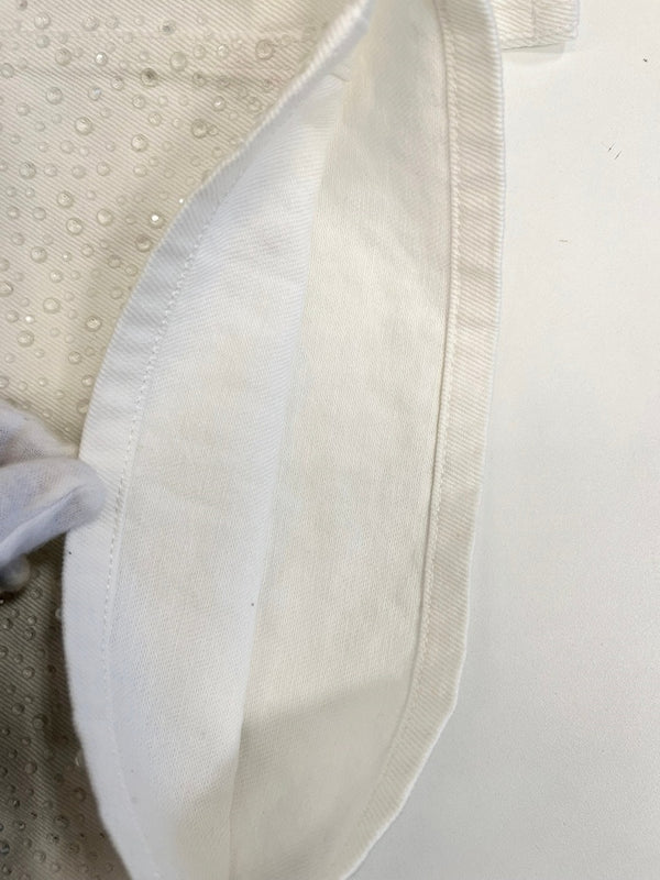 エイミーイストワール EIMY ISTOIRE drop pattern デニムパンツ ドロップパターン ラインストーン ビジュー ハイウエスト ワイド ホワイトデニム デニム ホワイト Mサイズ 101LB-31