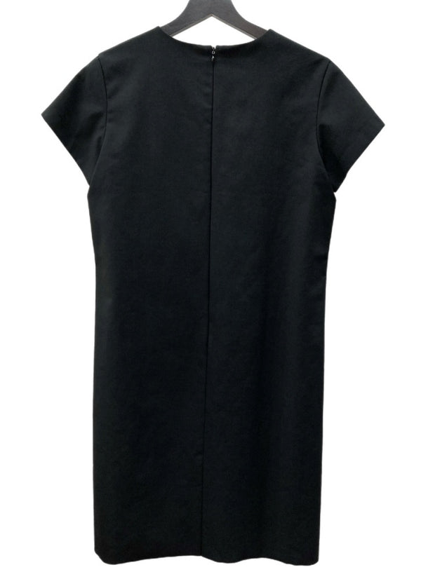 コムデギャルソン COMME des GARCONS ジュンヤワタナベ JUNYA WATANABE 半袖 膝丈 ドレス DRESS バックファスナー BLACK 黒 ワンピース 無地 ブラック 104LT-214