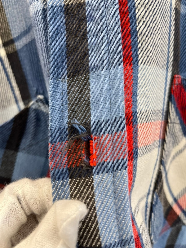 ビッグマック BIG MAC 80s～ ヴィンテージ Vintage コットン ネルシャツ チェックシャツ US古着 青 白 赤 XL 長袖シャツ ブルー LLサイズ 101MT-4090