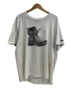 ティンバーランド Timberland 90s Vintage ヴィンテージ ブーツプリントTee 白  シングルステッチ Tシャツ ホワイト 101MT-4831