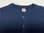 ステューシー STUSSY OLD 白タグ 90's 前期～中期 USA製 ヘンリーネック HENLEY NECK サーマル ワッフル 長袖 カットソー リブ NAVY 紺 ロンT 無地 ネイビー Lサイズ 104MT-1774