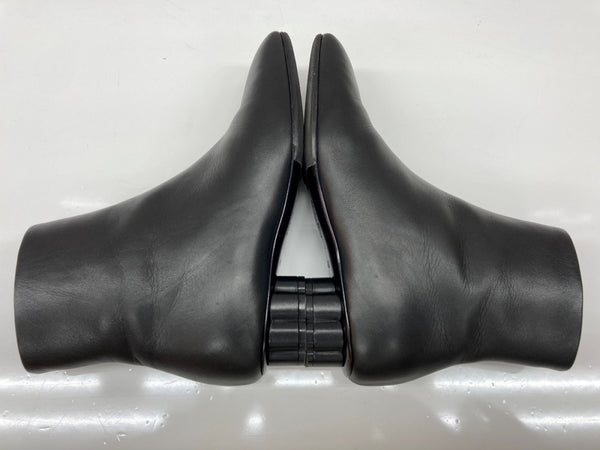 サルヴァトーレフェラガモ Salvatore Ferragamo ショートブーツ ポインテッドトゥ ブロックヒール サイドジップ レザー MADE IN ITALY イタリア製 BLACK 黒 YR 12859 レディース靴 ブーツ その他 ブラック SIZE 4 1/2 104S-918