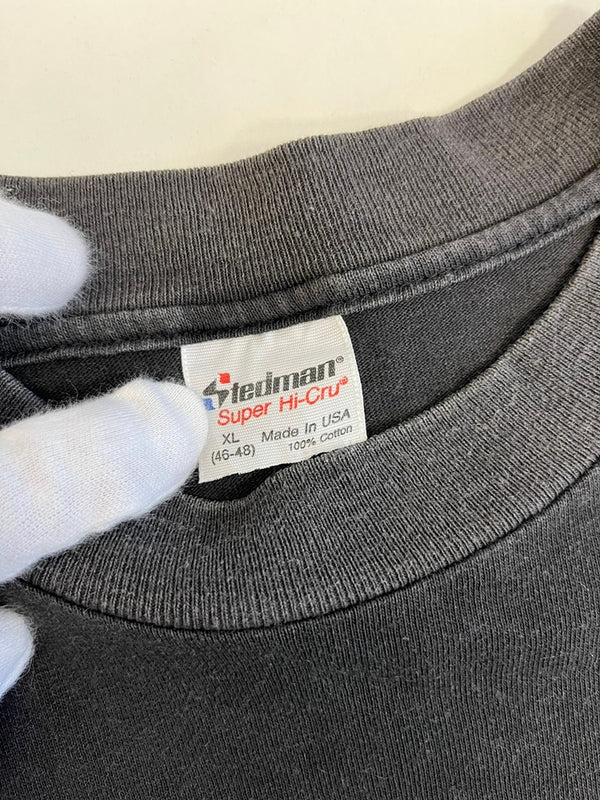 US US古着 90s ©1990 TWIN PEAKS USA製 ビンテージ 90年代 ツインピークス ブラックフェード 袖シングル XL Tシャツ ブラック 101MT-4932