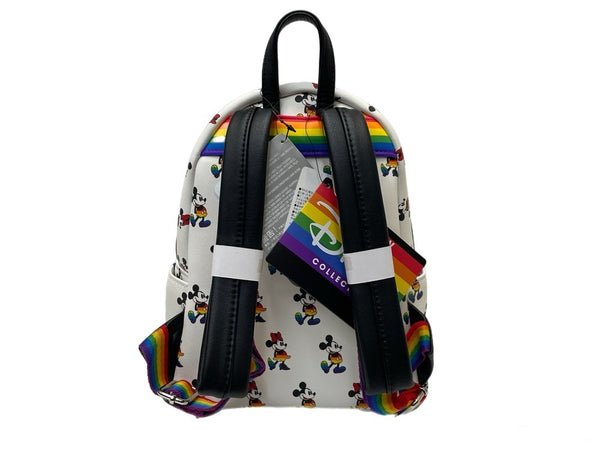 ラウンジフライ LOUNGEFLY × Disney ディズニー レインボー ミッキー ミニー 総柄バックパック バッグ レディース リュック ホワイト 601bag-18
