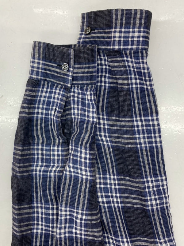メゾンマルジェラ Maison Margiela LINEN CHECK SHIRT リネン チェック シャツ ボタンダウン BD 長袖 麻 薄手 青 S50DL0282 S44742 サイズ 38 長袖シャツ チェック ブルー 104MT-1072