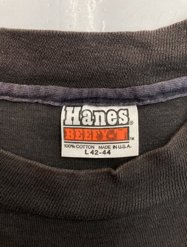 ヴィンテージ vintage 70s 80s Harley Davidson ハーレー ダビッドソン S/S TEE 半袖 Tシャツ Hanes モーターサイクル 黒 L 42-44 Tシャツ プリント ブラック 104MT-1187