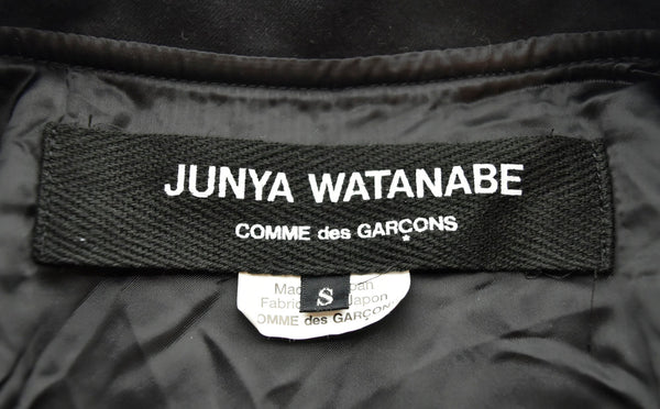 ジュンヤワタナベ  JUNYA WATANABE COMME des GARCONS コムデギャルソン ライダースジャケット ダブル ウール ベルト付き 袖ジップ ジップアップ 黒 JF-J029 ジャケット 無地 ブラック Sサイズ 103MT-484