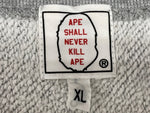 アベイシングエイプ A BATHING APE ベイプ BAPE 初期 90s トレーナー リバースウィーブ スワロフスキー ラインストーン クルーネック Y2K ロゴ 日本製 GRAY 灰色 スウェット プリント グレー XLサイズ 104MT-1821