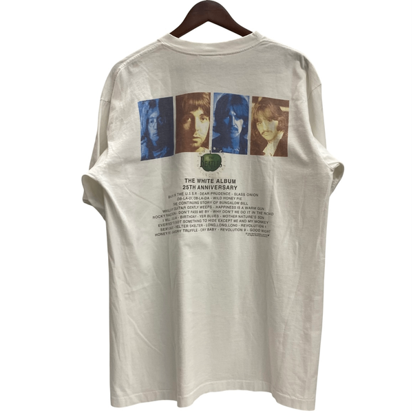 【曜日割引対象外】 ヴィンテージ vintage 90's THE BEATLES "THE WHITE ALBUM 25th ANNIVERSARY" Official Print T-Shirts Tシャツ ホワイト 201MT-4591 VB