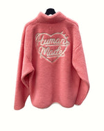 ヒューマンメイド HUMAN MADE 22AW BOA FLEECE PULLOVER ボア フリース プルオーバー ハート ハーフ ジャケット  スウェット ロゴ ピンク XLサイズ 104MT-574