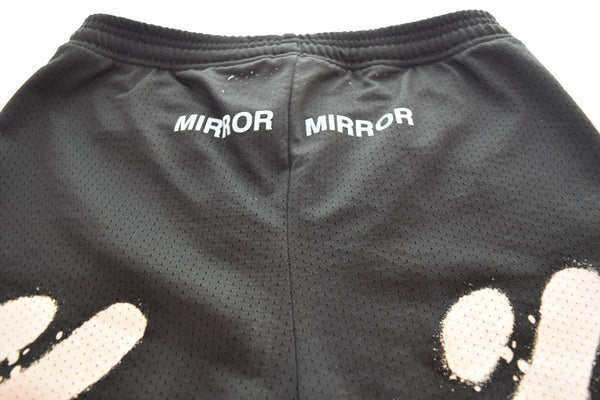 オフホワイト OFF-WHITE 17SS DIAG SPRAY MESH SHORTS スプレーデザイン メッシュハーフパンツ  ハーフパンツ ブラック Sサイズ 103MB-605