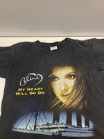 ヴィンテージ vintage 90's 90s Celine Dion My Heart Will Go On Titanic ©1999 セリーヌ ディオン アーティスト タイタニック 半袖 Tシャツ ブラック Lサイズ 101MT-3671