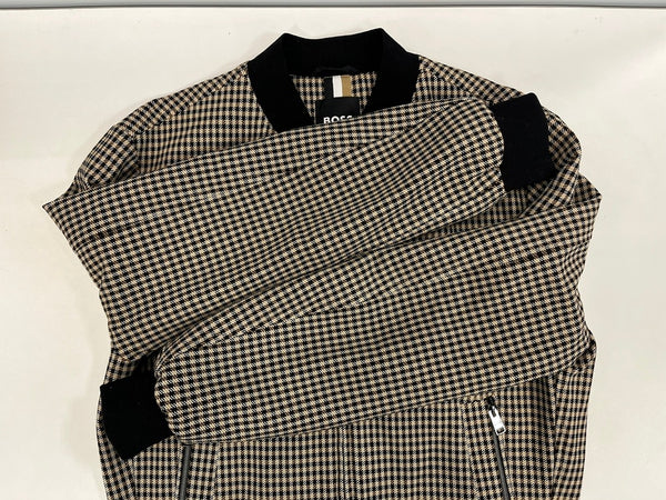 ヒューゴボス HUGO BOSS Mid Season windbreaker ミッドシーズン ウィンドブレーカー 千鳥格子 50497527 UK48 ジャケット ベージュ 101MT-4988