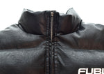 フブ FUBU ECO LEATHER PUFFER JACKET エコレザーパファージャケット レザーダウンジャケット フェイクレザー  FAM-42302 ジャケット ブラック Sサイズ 103MT-2152