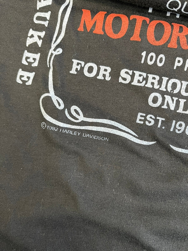 ハーレーダビッドソン Harley-Davidson ©1982 80s 80's SCREEN STARS USA製 イーグル ヴィンテージ Tシャツ ブラック Mサイズ 101MT-4933