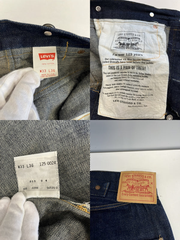 リーバイス Levi's 125周年モデル 501 1st 復刻  ボタン裏555 バレンシア シンチバック アメリカ製 125-0024 デニム ネイビー W33×L36 101MB-716