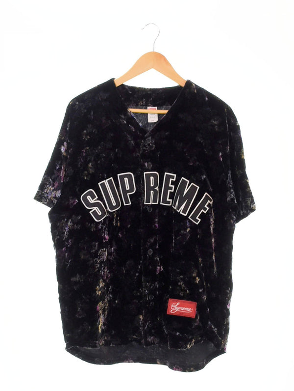 シュプリーム SUPREME 19AW/Floral Velour Baseball Jersey アーチロゴ フローラル柄 半袖シャツ マルチカラー Sサイズ 103MT-955