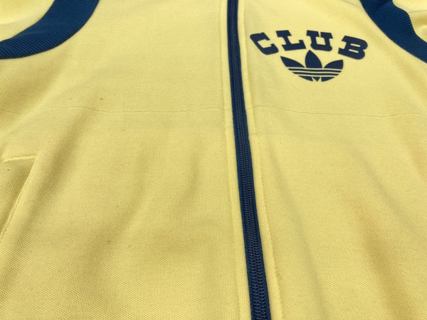 アディダス adidas 万国旗タグ トラックジャケット フルジップ トレフォイルロゴ CLUB Y2K フィリピン製 YELLOW 黄色 NAVY ネイビー 紺 184806 AGC002 ジャージ プリント イエロー 2XS 104LT-216