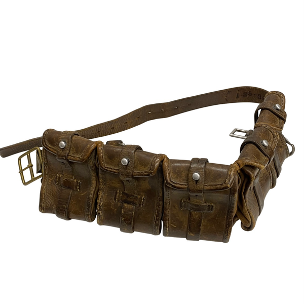 【曜日割引対象外】 ヴィンテージ vintage スウェーデン軍 バンダリアポーチ 5連 カオスポーチ レザー バッグ メンズバッグ ボディバッグ・ウエストポーチ ブラウン 201goods-754 VB