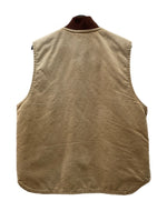 カーハート Carhartt DUCK VEST ダック ベスト ワーク 裏地キルティング アウトドア アウター 薄茶 ベスト ロゴ ベージュ Lサイズ 104MT-1671