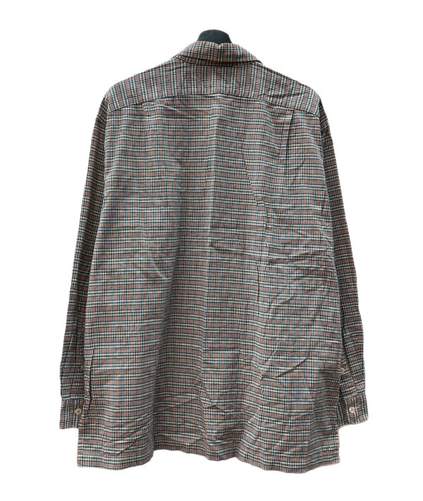ダブルアールエル RRL 90s 90年代 三ツ星タグ オープンカラー 開襟 ボックス ポケット  長袖シャツ チェック マルチカラー Lサイズ 104MT-2059