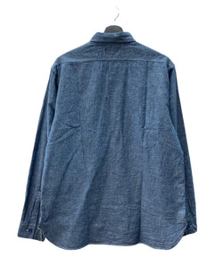 バズリクソンズ BUZZ RICKSON'S BLUE CHAMBRAY WORK SHIRTS シャンブレー ワークシャツ マチ付 長袖シャツ 無地 ブルー Lサイズ 104MT-2079