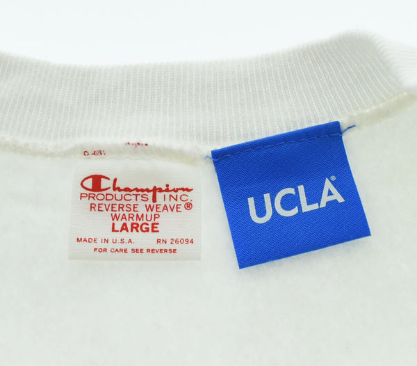 チャンピオン Champion 70年代 復刻 単色タグ 赤 REVERSE WEAVE リバースウィーブ UCLA  12.5oz 肉厚 MADE IN USA  C5-U001 スウェット ホワイト Lサイズ 103MT-2334