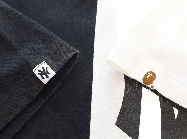 ア ベイシング エイプ A BATHING APE 00's × NEIGHBORHOOD ネイバーフッド ドッキング 切り替え 初期 2000年代 裏原 Y2K Tシャツ ブラック Mサイズ 103MT-2904