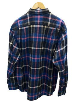 シュプリーム SUPREME Plaid Flannel Shirt Blue 23AW フランネルシャツ ロゴ 青 長袖 長袖シャツ チェック ブルー Lサイズ 101MT-2549