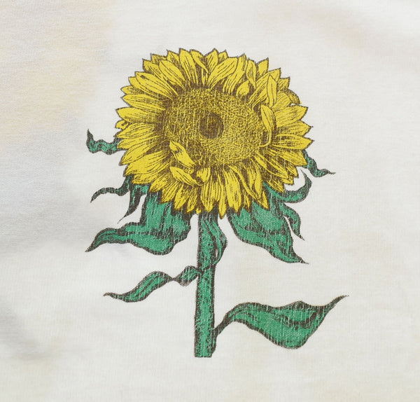 US US古着 90's the Aussie T company ひまわりロングスリーブTシャツ Here Come The Sun 向日葵 Sun flower ロンT ホワイト Sサイズ 103MT-3027