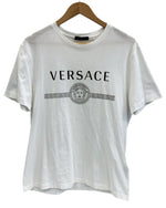 ヴェルサーチェ VERSACE ロゴプリント 半袖カットソー 白  XL Tシャツ ホワイト LLサイズ 101MT-3680