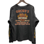 【曜日割引対象外】 ハーレーダビットソン HARLEY-DAVIDSON イーグル フレイム USA製 ロンT ブラック XLサイズ 201MT-4738 VB