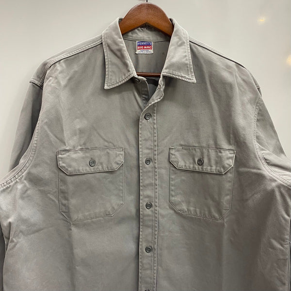 【曜日割引対象外】 ヴィンテージ vintage 50's 60's BIGMAC PENNEYS アーミークロス ワークシャツ 長袖シャツ グレー 201MT-4381 VB