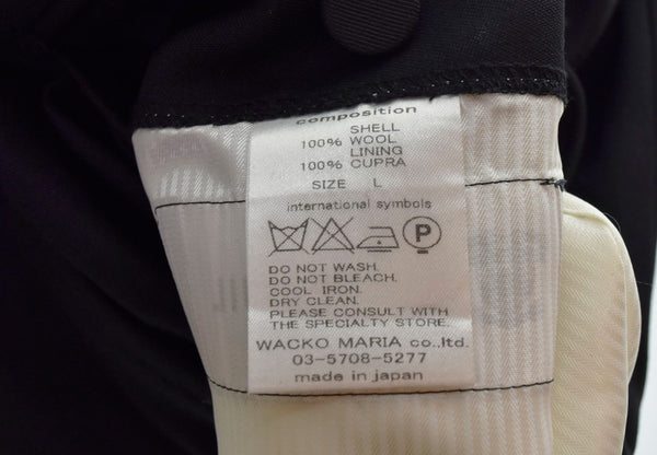 ワコマリア WACKO MARIA DORMEUIL スラックス パンツ 黒 スラックス ブラック Lサイズ 103MB-313
