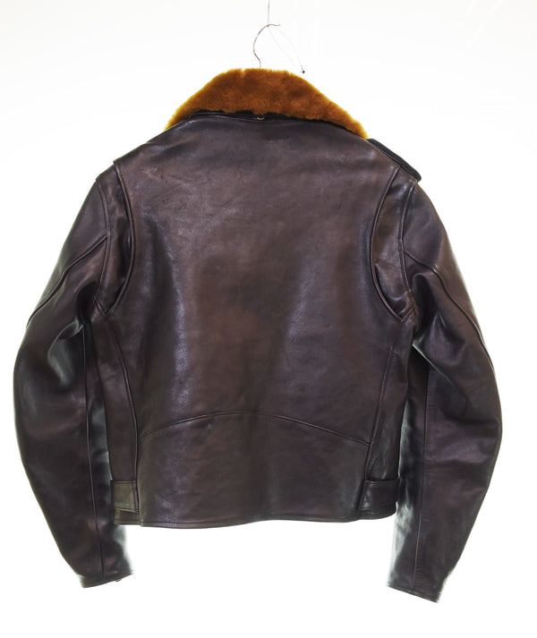 グルービンハイ The Groovin High 襟 ムートンボア付き  ダブルライダースジャケット ジャケット ブラック Mサイズ 103MT-3167