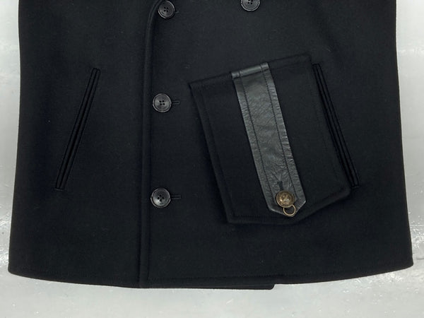 サンローラン Saint Laurent 16年 Pea Coat ピー コート Pコート ウールジャケット エディ期 アウター ブルゾン 黒 469647 Y060W サイズ 44 コート 無地 ブラック 104MT-1065