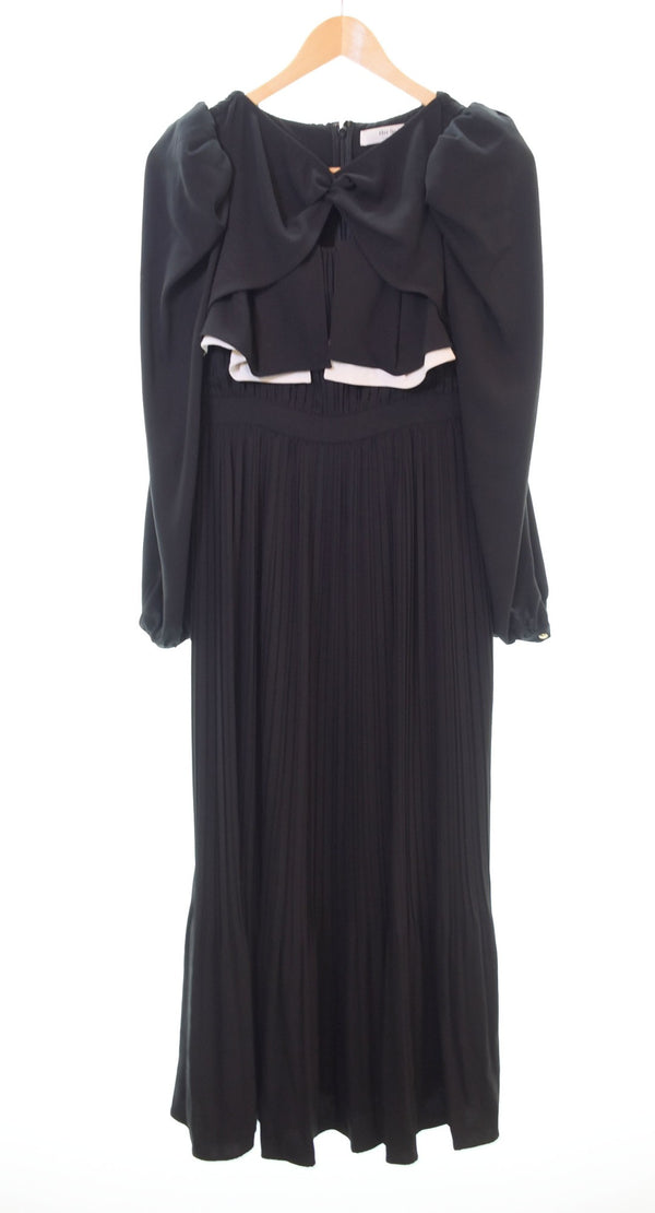 ハーリップトゥ Her lip to LaRochellePleatedDress ラロシェルプリーツドレス フレアワンピース マキシ ロング 黒 1224305143 ワンピース ブラック Sサイズ 103LT-86
