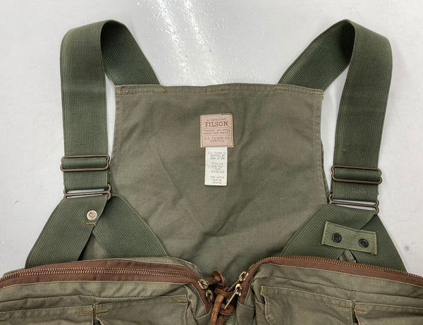 フィルソン FILSON FOUL WEATHER FLY FISHING VEST フォウルウェザー フィッシング ハンティング USA製 緑 REG ベスト 無地 カーキ 104MT-1541