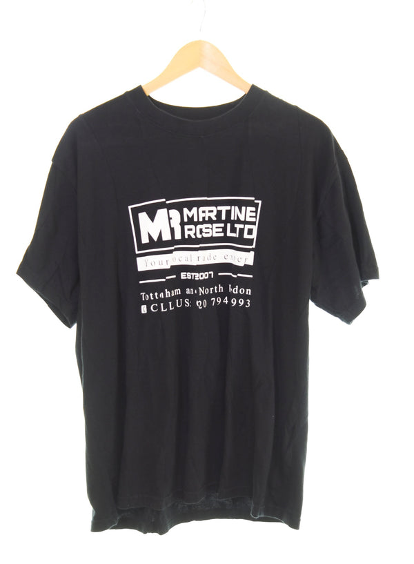 マーティンローズ MARTINE ROSE  19SS ロゴ プリント 半袖Tシャツ 黒 Tシャツ ブラック Lサイズ 103MT-2730