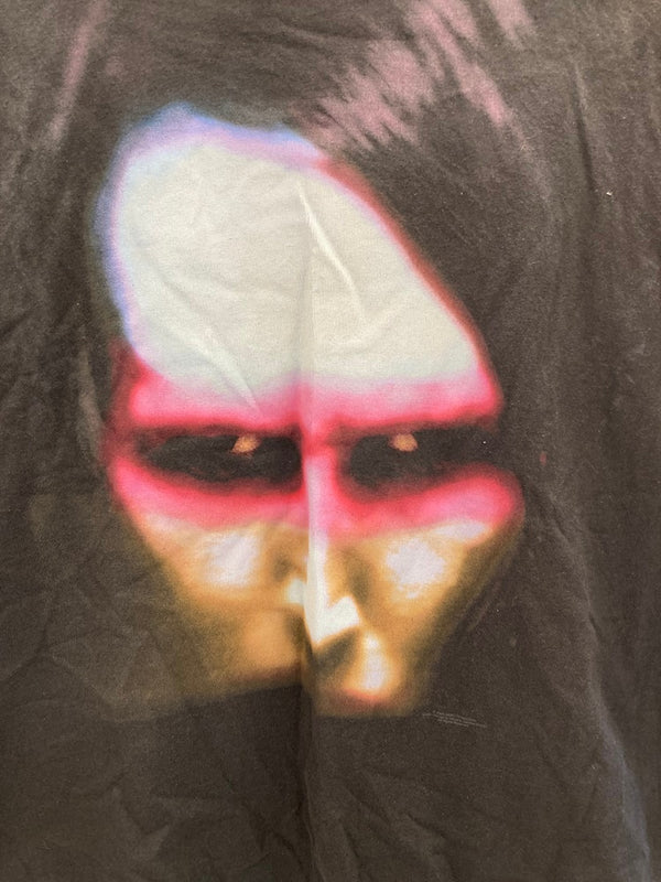 バンド band 00a ©2008 マリリンマンソン MARILYN MANSON フェイスプリント 黒 バンドTシャツ Tシャツ ブラック Lサイズ 101MT-2977