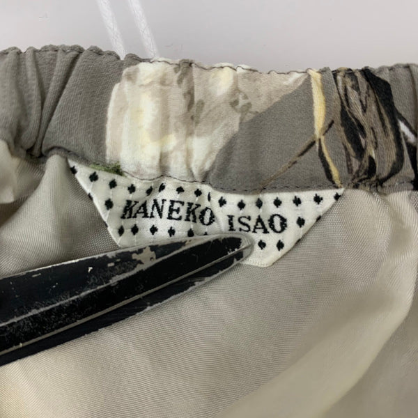 カネコイサオ kaneko isao ワンダフルワールド 花束 バラ柄 ロングスカート スカート グレー 201LB-105