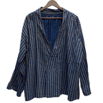 【曜日割引対象外】 キャピタル KAPITAL ストライプ プルオーバー 長袖カットソー ネイビー 2サイズ 201MT-3566 VB